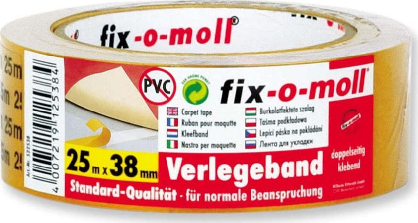 FIX-0-MOLL---25mt-x-38mm---NASTRO-BIADESIVO-UNIVERSALE---RESISTENTE-AGLI-STRAPPI