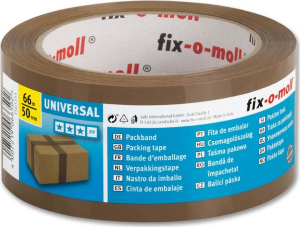 FIX-0-MOLL---66mt-x-50mm---NASTRO-ADESIVO-PER-IMABLLO-PACCHI-UNIVERSALE---COLORE-AVANA