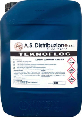 Flocculante Liquido 25 Kg Teknofloc Chiarificante Schiarente Rapido Per Acqua Piscina SPA Giardino e giardinaggio/Piscine vasche idromassaggio e accessori/Prodotti chimici e tester Ph/Prodotti alternativi al cloro Tech Service - Melito di Napoli, Commerciovirtuoso.it