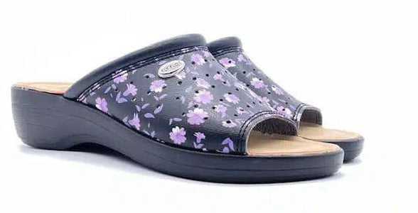 FLY FLOT Ciabatta sanitaria Donna Lilla a fiori
