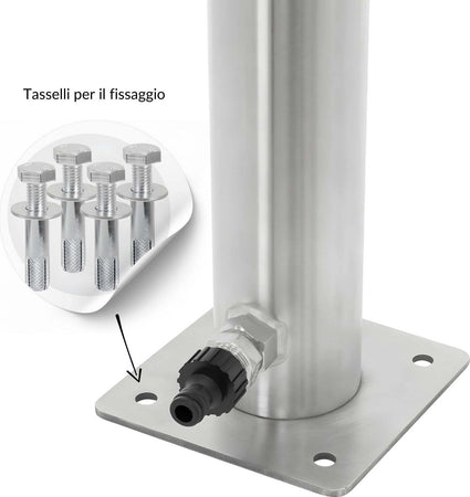 Fontana-da-Giardino-a-Colonna-esterno-in-Acciaio-Inox-con-Cover-Impermeabile