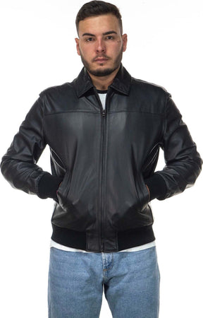Fonzie---Bomber-Uomo-Nero-in-vera-pelle