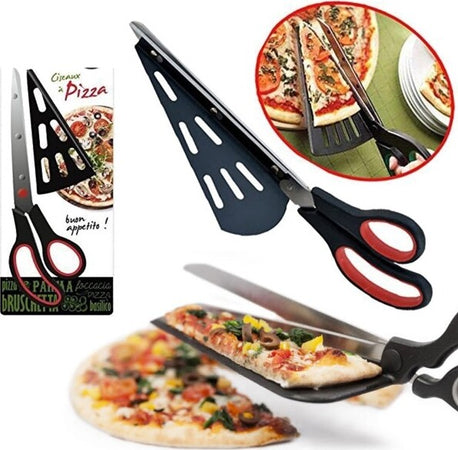 Forbice-Taglia-Pizza-Con-Paletta-Removibile-Multifunzione-Con-Lama-In-Acciaio
