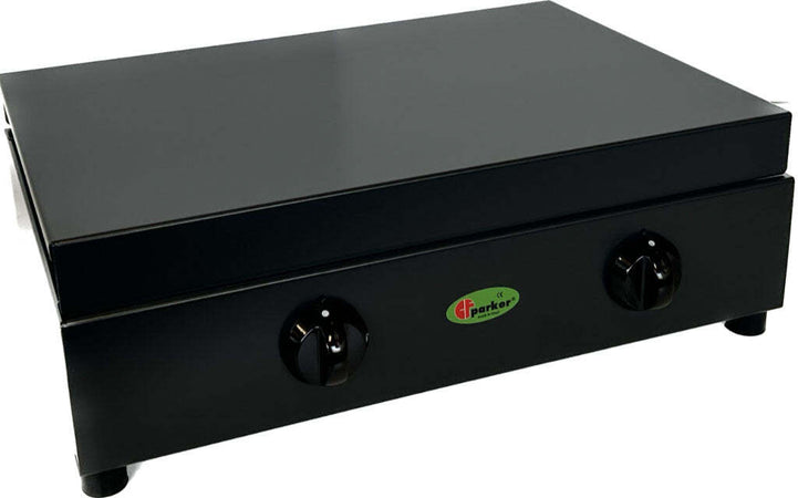 FORNELLO A GAS GPL / METANO 2 FUOCHI GRIGIO CON PIANO ESTRAIBILE IN ACCIAIO INOX MOD. 200GSP