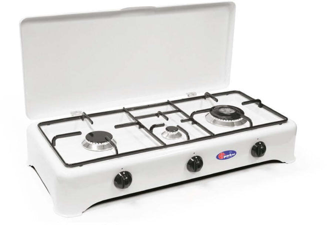 Fornello a Gas Gpl / Metano 3 Fuochi con Valvola di Sicurezza con Bruciatore Doppia Corona CFParker mod. 5324GPS/C