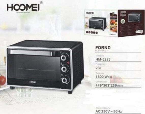 Fornetto-Elettrico-23litri-1600watt-Forno-Con-Luce-Timer-E-Termostato-Cucina
