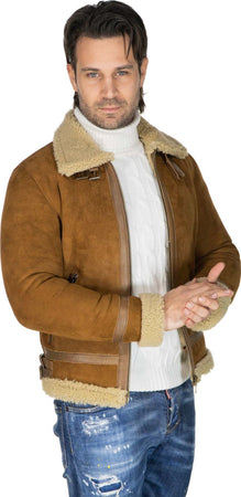 Franco---Giacca-Uomo-Beige-in-vero-montone-Shearling