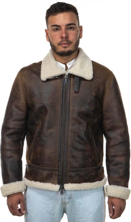 Franco---Giacca-Uomo-Marrone-Oil-in-vero-montone-Shearling
