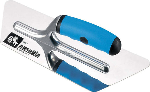 Frattazzo Frattone Professionale Made In Italy Per Finiture Con Lama Lucida Trapezoidale In Acciaio Inox 24X11 Cm Ausonia - 42832