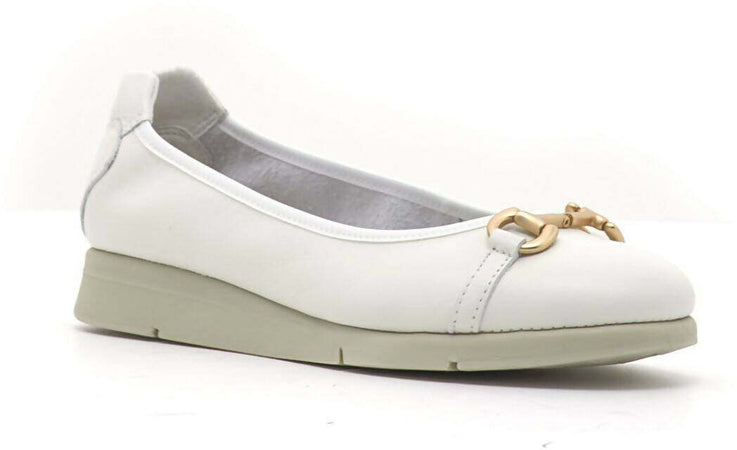 Frau Donna Ballerina 51p4 In Pelle Off White Nuova Collezione