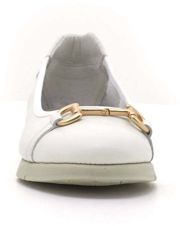 Frau Donna Ballerina 51p4 In Pelle Off White Nuova Collezione
