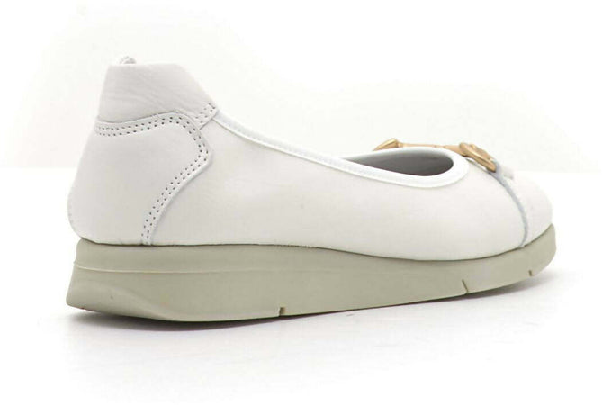 Frau Donna Ballerina 51p4 In Pelle Off White Nuova Collezione