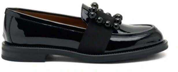 Frau donna mocassini in vernice lucida con accessorio