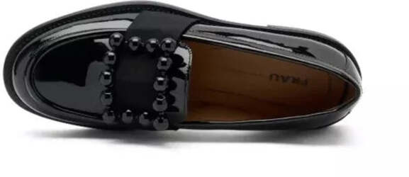 Frau donna mocassini in vernice lucida con accessorio