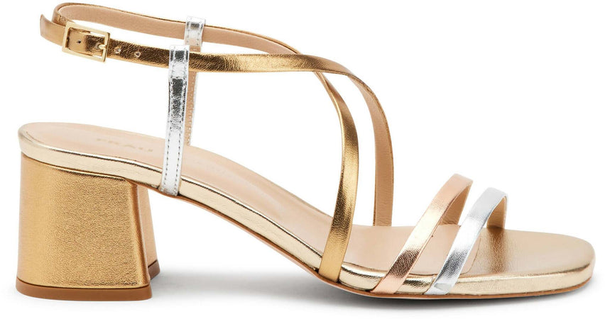 Frau Donna Sandali Donna in Pelle Tacco 5 Cm Con Fascette Nuova Collezione