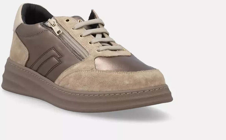 Frau donna sneakers con inserti in pelle scamosciata