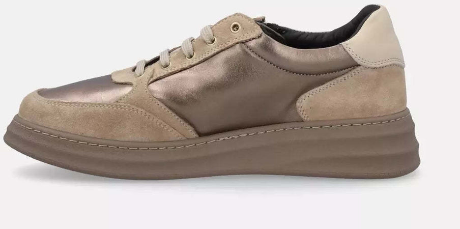 Frau donna sneakers con inserti in pelle scamosciata