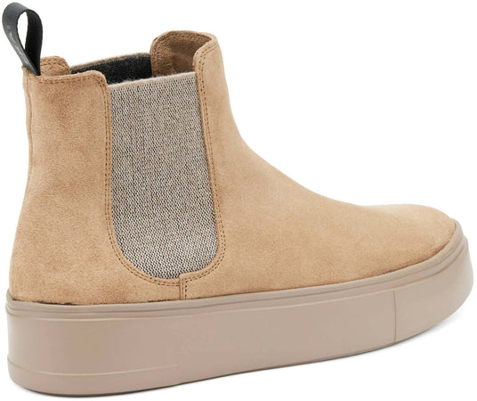 Frau Donna Stivaletti Beatles In Pelle / Camoscio Stivaletto Nuova Collezione Suola Platform 4.5cm Made In Italy.