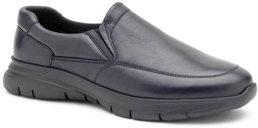Frau Mocassini Neri Uomo Slip-on In Pelle Con Suola Xl