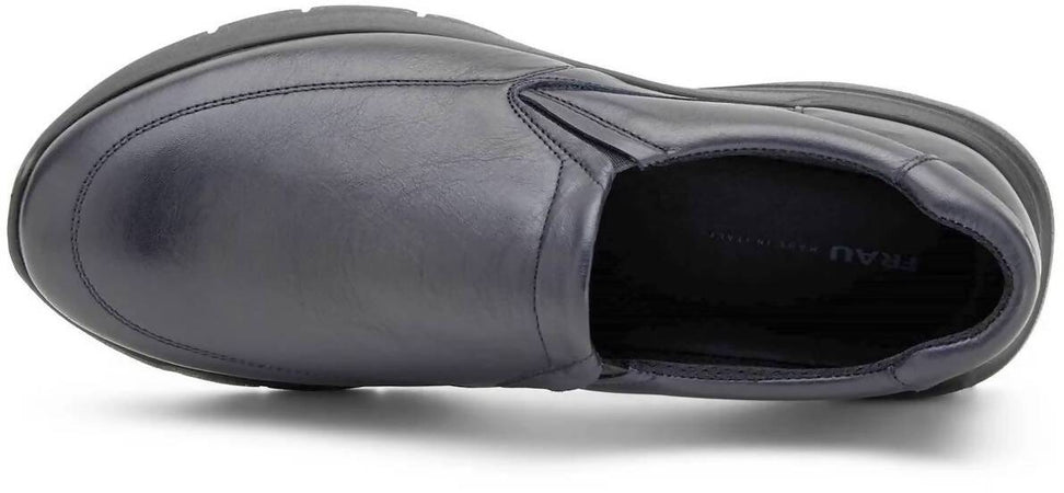 Frau Mocassini Neri Uomo Slip-on In Pelle Con Suola Xl