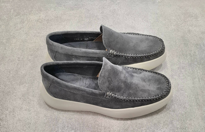 Frau Mocassino Uomo Slip-On Camoscio Suola in Gomma Mocassini Sfoderati Casual Scamosciati Tinta Unita Sottopiede in Pelle