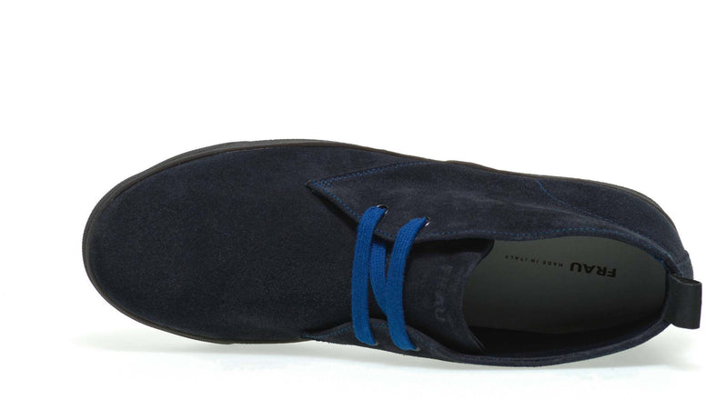 Frau Polacchino Uomo in Pelle Scamosciata Blu Polacchino Casual a 2 Fori Con Lacci Blu Collezione Aut/ Inv 2022/2023