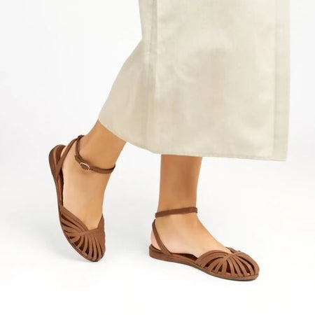 Frau Sandali Donna in Pelle 03 B3 Sandalo Con Allacciatura Alla Caviglia Colore Cuorio