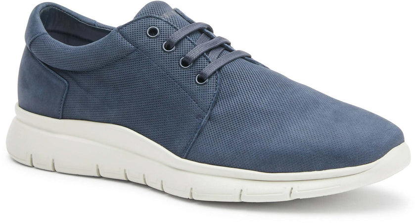 Frau Scarpe Uomo Sneakers Punzonata Blu Con Lacci Nuova Collezione