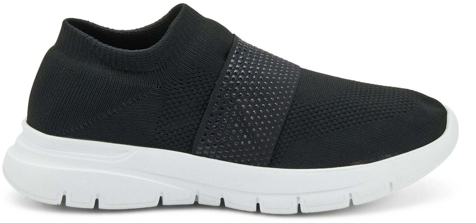 Frau Sneaker Slip-On Donna Nere Suola Bianca 43K6 Senza Lacci