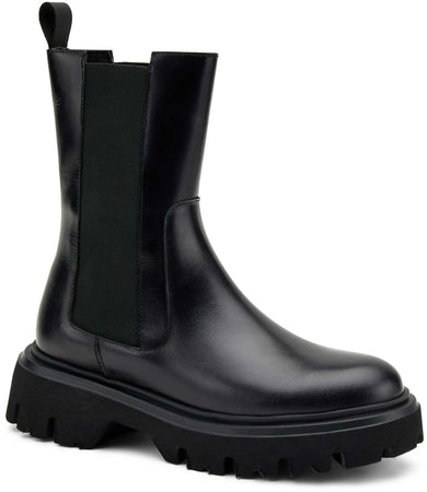 Frau Stivaletti Beatles Alti Donna In Pelle / Camoscio Maxi Suola Combact Stvaletto Plateau 5 Cm Elastico Bilaterale