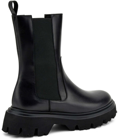 Frau Stivaletti Beatles Alti Donna In Pelle / Camoscio Maxi Suola Combact Stvaletto Plateau 5 Cm Elastico Bilaterale