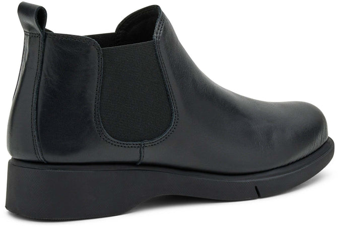 Frau Stivaletti Beatles Donna in Pelle Stivaletto Nero Comfort 53 L1 Con Elastici Suola Da 3 Cm Super Flex