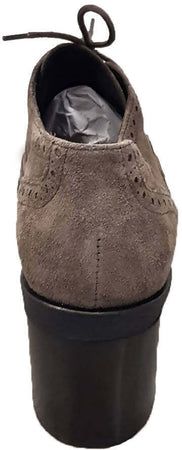 Frau Stivaletti Tacco Donna Con Lacci Beige Polacchino Francesina Stringata Tacco 6cm Casual Fashion Cod. 81b0 Visone Made in Italy Scamosciato