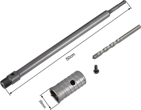 Fresa-A-Tazza-35-Mm-Asta-Prolunga-50-.-Cm-Per-Trapano-Attacco-Sds-Plus-Tools