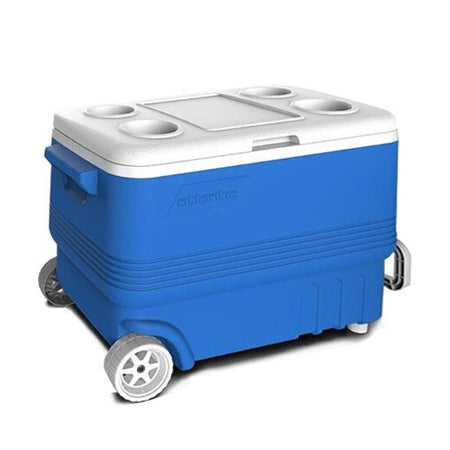 Frigo Passivo Box Refrigerato Con Ruote Vassoio Portabicchieri Coperchio 45lt Blu 286505