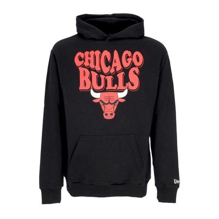 NEW ERA Felpa Leggera Cappuccio Uomo Nba Script Oversize Hoodie Chibul Black/front Door Red da uomo