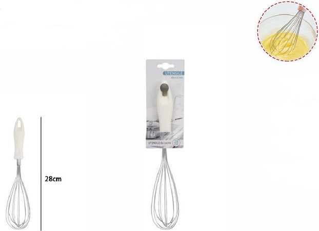 Frusta 28cm Con Manico In Plastica Bianca Utensile Da Cucina Pasticceria 66158 Casa, arredamento e bricolage > Cucina > Utensili Cucina Trade Shop italia - Napoli, Commerciovirtuoso.it
