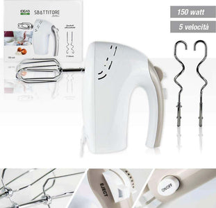 Frusta Elettrica Sbattitore Frullatore 150w 5 Velocita' Mixer Impastatore Ganci Casa, arredamento e bricolage > Elettrodomestici > Sbattitori Trade Shop italia - Napoli, Commerciovirtuoso.it