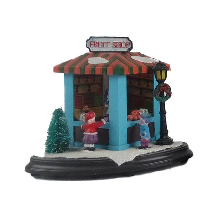 Negozi illuminati con led multicolor decorazione per villaggio di Natale