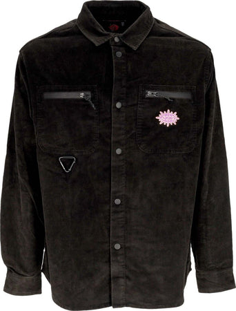 FUNKY-Camicia-Manica-Lunga-Uomo-Ultra-Corduroy-Shirt-Black-da-uomo