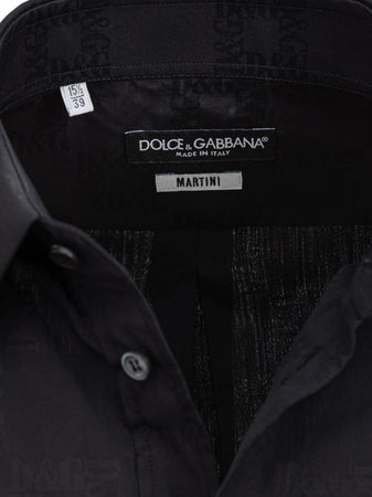 Dolce & Gabbana Camicia logo ricamato tono su tono da uomo