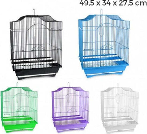 Gabbia-Per-Uccelli-49.5-X-34-X-27.5-Cm-Di-Piccole-Dimensioni-Mangiatoie-Incluse