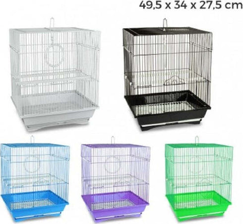 Gabbia-Uccelli-Di-Piccole-Dimensioni-Kandy-49,5-X-34-X-27,5-Cm-Due-Mangiatoie
