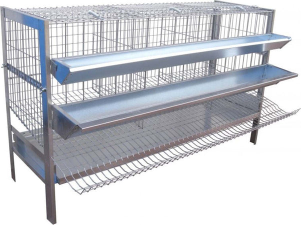 Gabbia zincata per 9 galline ovaiole a 2 piani con mangiatoie ed abbeveratoi Commercio Industria e Scienza/Attrezzature e forniture agricole/Pollame piccioni e selvaggina/Attrezzature per pollaio/Pollai e gabbie La Zappa - Altamura, Commerciovirtuoso.it