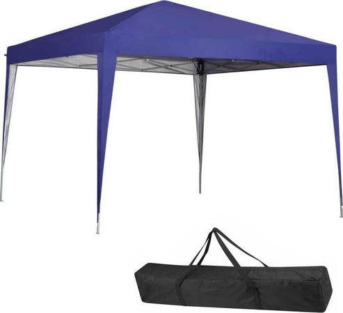 Gazebo-3x3-Pieghevole-Impermeabile-Richiudibile-Fisarmonica-Fiera-mercato-Blu