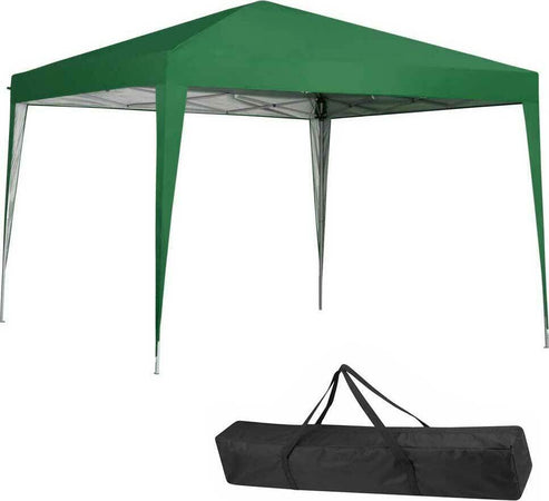 Gazebo-3x3-Pieghevole-Impermeabile-Richiudibile-Fisarmonica-Fiera-mercato-Verde