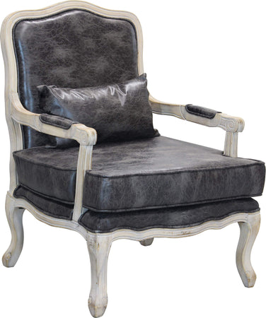 GAZZ---poltrona-vintage-in-ecopelle-Grigio-scuro-Milani-Home