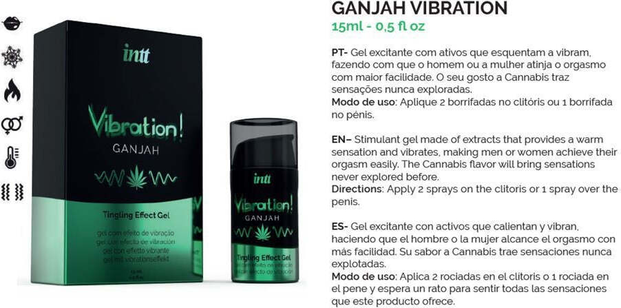 Gel Ritardante Intt Ganjah Vibratore Liquido Ritardante 15 ml Salute e cura della persona/Erotismo e contraccezione/Prodotti per igiene e ausilio erotico/Lubrificanti e gel stimolanti Kondorama - Martinsicuro, Commerciovirtuoso.it