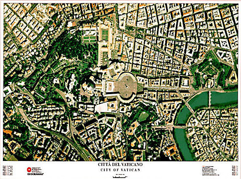 GEOGRAMMA---MAPPA-CITTA'-DEL-VATICANO-CARTA-SATELLITARE-70X100CM-scala-1:2.000