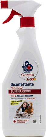 GermoPet Disinfettante Multiuso 2 in 1 Spray e Schiuma elimina odori GERMO disinfettante spray per animali domestici 750ml disinfettante Salute e Prevenzione - Barletta, Commerciovirtuoso.it